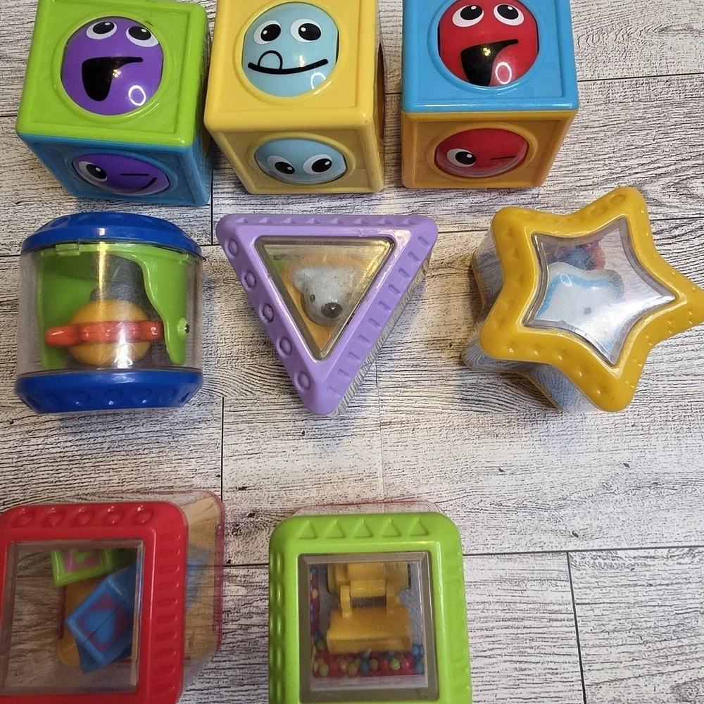 Fisher Price Peek A Boo Blocks Sensory Toys Lot Of 8